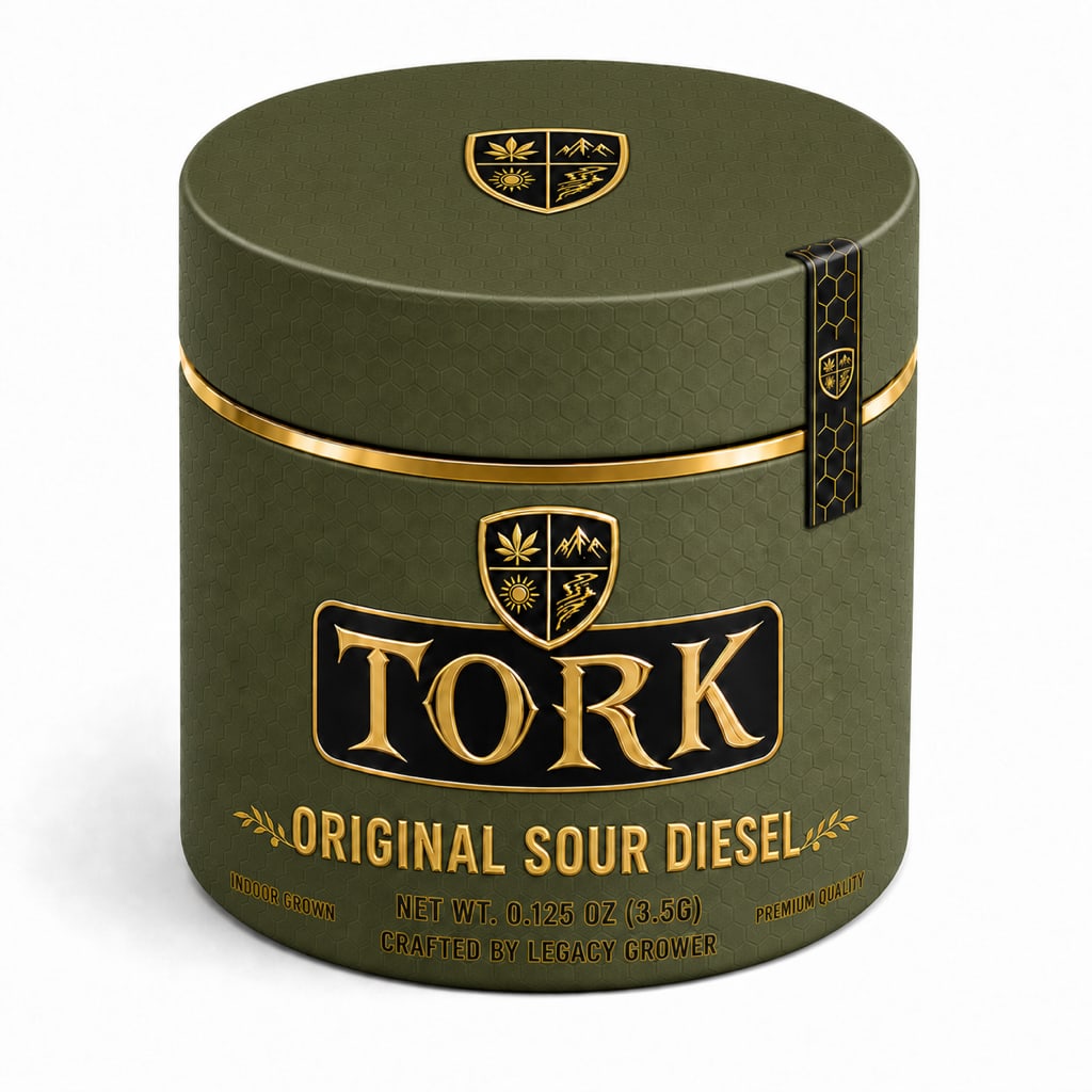 Tork Eighth Flower olive jar package